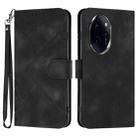 For Honor 100 Pro Line Pattern Skin Feel Leather Phone Case(Black) - 1