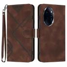 For Honor 100 Pro Line Pattern Skin Feel Leather Phone Case(Coffee) - 1