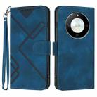 For Honor X50 / X9b Line Pattern Skin Feel Leather Phone Case(Royal Blue) - 1