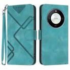 For Honor X50 / X9b Line Pattern Skin Feel Leather Phone Case(Light Blue) - 1