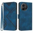 For Honor X50i+ Line Pattern Skin Feel Leather Phone Case(Royal Blue) - 1