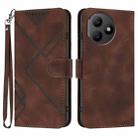 For Honor X50i+ Line Pattern Skin Feel Leather Phone Case(Coffee) - 1