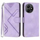 For Honor X50i+ Line Pattern Skin Feel Leather Phone Case(Light Purple) - 1