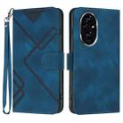 For Honor 200 Line Pattern Skin Feel Leather Phone Case(Royal Blue) - 1