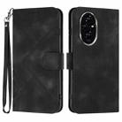 For Honor 200 Line Pattern Skin Feel Leather Phone Case(Black) - 1