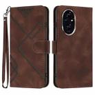 For Honor 200 Line Pattern Skin Feel Leather Phone Case(Coffee) - 1