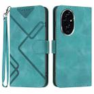 For Honor 200 Pro Line Pattern Skin Feel Leather Phone Case(Light Blue) - 1