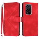 For Honor 200 Lite Global Line Pattern Skin Feel Leather Phone Case(Red) - 1