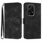 For Honor 200 Lite Global Line Pattern Skin Feel Leather Phone Case(Black) - 1