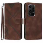 For Honor 200 Lite Global Line Pattern Skin Feel Leather Phone Case(Coffee) - 1