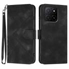 For Honor X5b / X5b Plus Global Line Pattern Skin Feel Leather Phone Case(Black) - 1