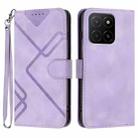 For Honor X5b / X5b Plus Global Line Pattern Skin Feel Leather Phone Case(Light Purple) - 1