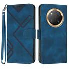 For Honor X9c Global Line Pattern Skin Feel Leather Phone Case(Royal Blue) - 1