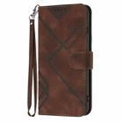 For Honor X9c Global Line Pattern Skin Feel Leather Phone Case(Coffee) - 2