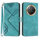 For Honor X9c Global Line Pattern Skin Feel Leather Phone Case(Light Blue) - 1