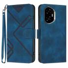 For Honor 300 Line Pattern Skin Feel Leather Phone Case(Royal Blue) - 1