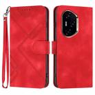 For Honor 300 Pro / Honor 300 Ultra Line Pattern Skin Feel Leather Phone Case(Red) - 1