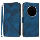 For Honor Magic7 Pro Line Pattern Skin Feel Leather Phone Case(Royal Blue) - 1