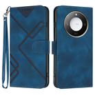 For Honor X60 / X9c Smart Line Pattern Skin Feel Leather Phone Case(Royal Blue) - 1