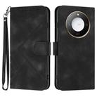For Honor X60 / X9c Smart Line Pattern Skin Feel Leather Phone Case(Black) - 1