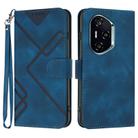 For Honor 400 Global 156.5mm Line Pattern Skin Feel Leather Phone Case(Royal Blue) - 1