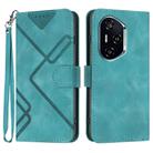 For Honor 400 Line Pattern Skin Feel Leather Phone Case(Light Blue) - 1