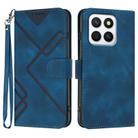 For Honor X8c 4G Line Pattern Skin Feel Leather Phone Case(Royal Blue) - 1
