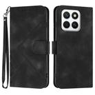 For Honor X8c 4G Line Pattern Skin Feel Leather Phone Case(Black) - 1