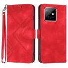 For Honor X60 GT Line Pattern Skin Feel Leather Phone Case(Red) - 1