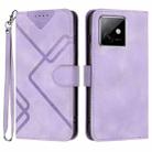For Honor X60 GT Line Pattern Skin Feel Leather Phone Case(Light Purple) - 1