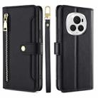 For Honor Magic6 Pro 5G Sheep Texture Cross-body Zipper Wallet Leather Phone Case(Black) - 1