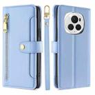 For Honor Magic6 Pro 5G Sheep Texture Cross-body Zipper Wallet Leather Phone Case(Blue) - 1