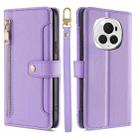 For Honor Magic6 Pro 5G Sheep Texture Cross-body Zipper Wallet Leather Phone Case(Purple) - 1