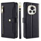 For Honor Magic6 5G Sheep Texture Cross-body Zipper Wallet Leather Phone Case(Black) - 1