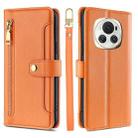 For Honor Magic6 5G Sheep Texture Cross-body Zipper Wallet Leather Phone Case(Orange) - 1