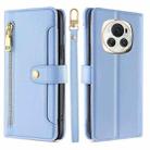 For Honor Magic6 5G Sheep Texture Cross-body Zipper Wallet Leather Phone Case(Blue) - 1