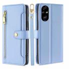 For Honor 200 Pro 5G Sheep Texture Cross-body Zipper Wallet Leather Phone Case(Blue) - 1