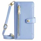 For Honor X8c 4G Sheep Texture Cross-body Zipper Wallet Leather Phone Case(Blue) - 2