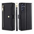 For Samsung Galaxy M54 5G Sheep Texture Cross-body Zipper Wallet Leather Phone Case(Black) - 1