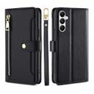 For Samsung Galaxy A05s 4G Lite Sheep Texture Cross-body Zipper Wallet Leather Phone Case(Black) - 1