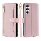 For Samsung Galaxy A05s 4G Lite Sheep Texture Cross-body Zipper Wallet Leather Phone Case(Pink) - 1
