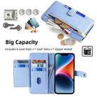 For Samsung Galaxy A12 Sheep Texture Cross-body Zipper Wallet Leather Phone Case(Blue) - 2