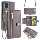 For Samsung Galaxy A51 5G Sheep Texture Cross-body Zipper Wallet Leather Phone Case(Grey) - 1