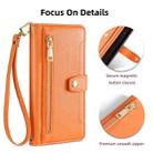 For Samsung Galaxy S21 5G Sheep Texture Cross-body Zipper Wallet Leather Phone Case(Orange) - 3