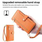 For Samsung Galaxy S21 5G Sheep Texture Cross-body Zipper Wallet Leather Phone Case(Orange) - 6