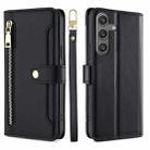 For Samsung Galaxy S24 Ultra 5G Sheep Texture Cross-body Zipper Wallet Leather Phone Case(Black) - 1