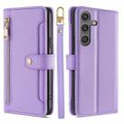 For Samsung Galaxy S24 Ultra 5G Sheep Texture Cross-body Zipper Wallet Leather Phone Case(Purple) - 1