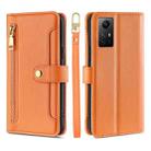 For Xiaomi Redmi Note 12S 4G Sheep Texture Cross-body Zipper Wallet Leather Phone Case(Orange) - 1