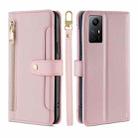 For Xiaomi Redmi Note 12S 4G Sheep Texture Cross-body Zipper Wallet Leather Phone Case(Pink) - 1