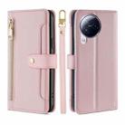 For Xiaomi Civi 3 5G Sheep Texture Cross-body Zipper Wallet Leather Phone Case(Pink) - 1